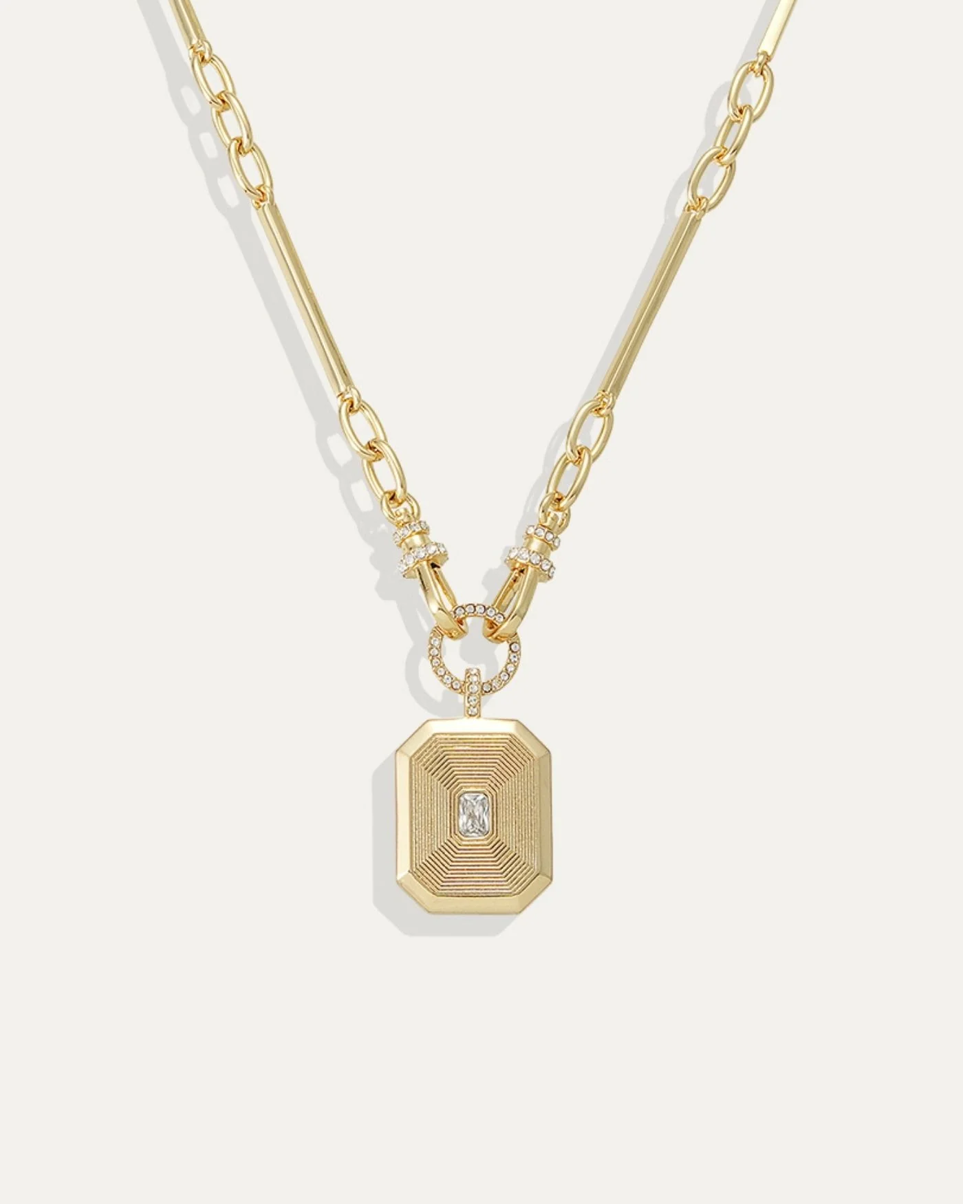Aster Reversible Pendant Necklace in 12 Karat Gold-Plated Brass