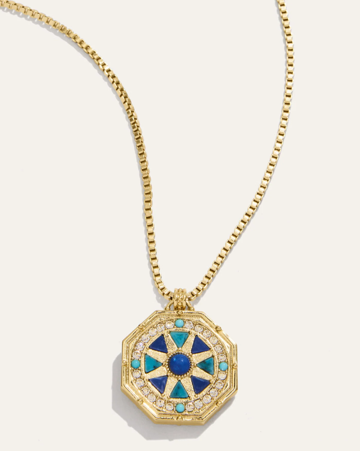 Capri Reversible Pendant Necklace with Multi-Color Stone Inlay