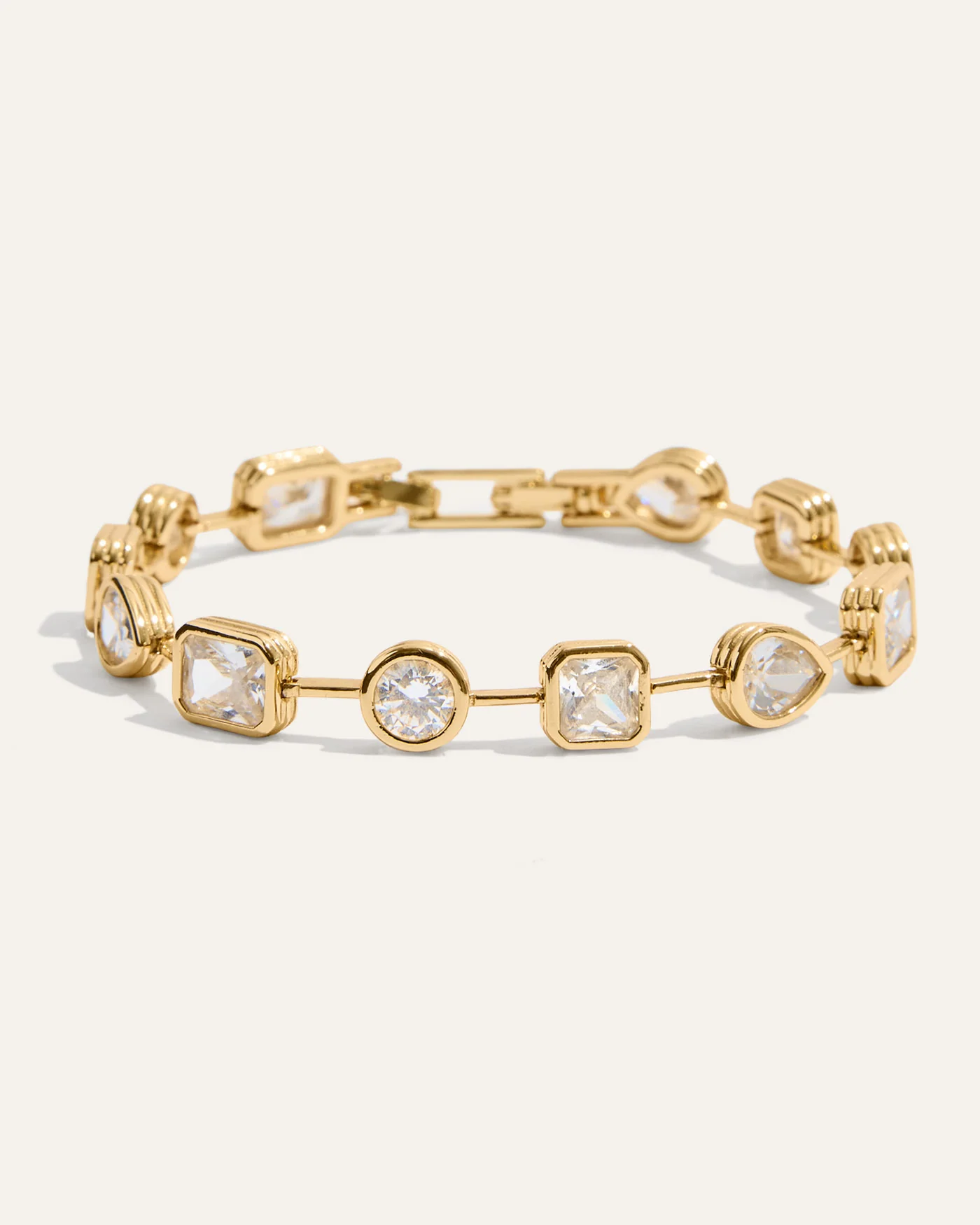 Naomie Tennis Bracelet in 12k Gold-Plated Brass