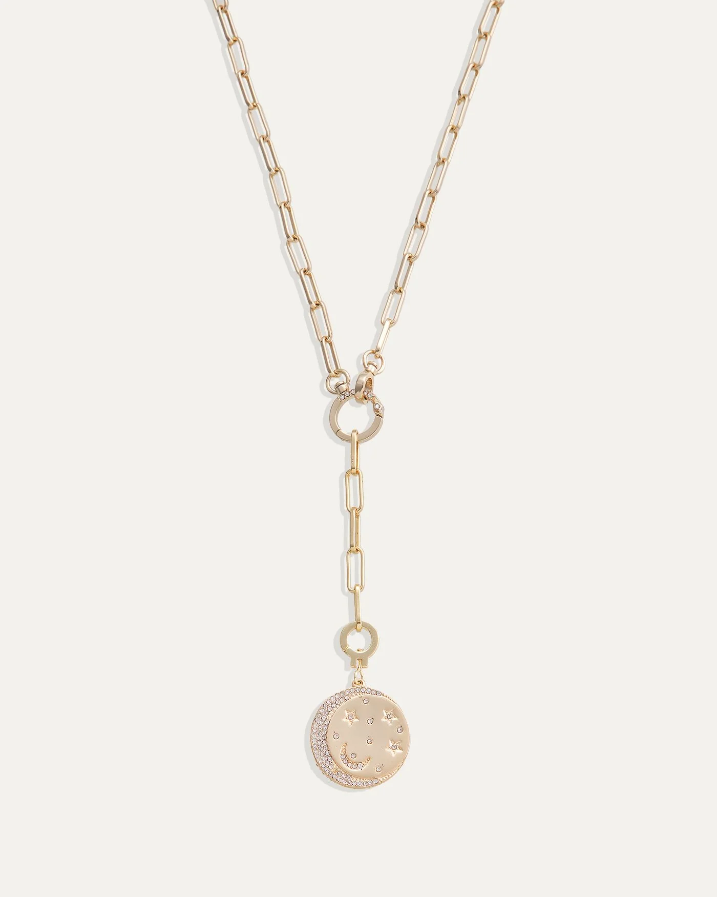 Tatum Convertible Lariat Chain Necklace in Gold or Rhodium