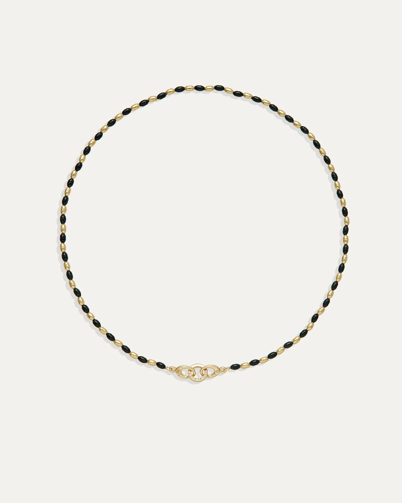 Joie Necklace in Black Enamel and 12 Karat Gold-Plated Brass