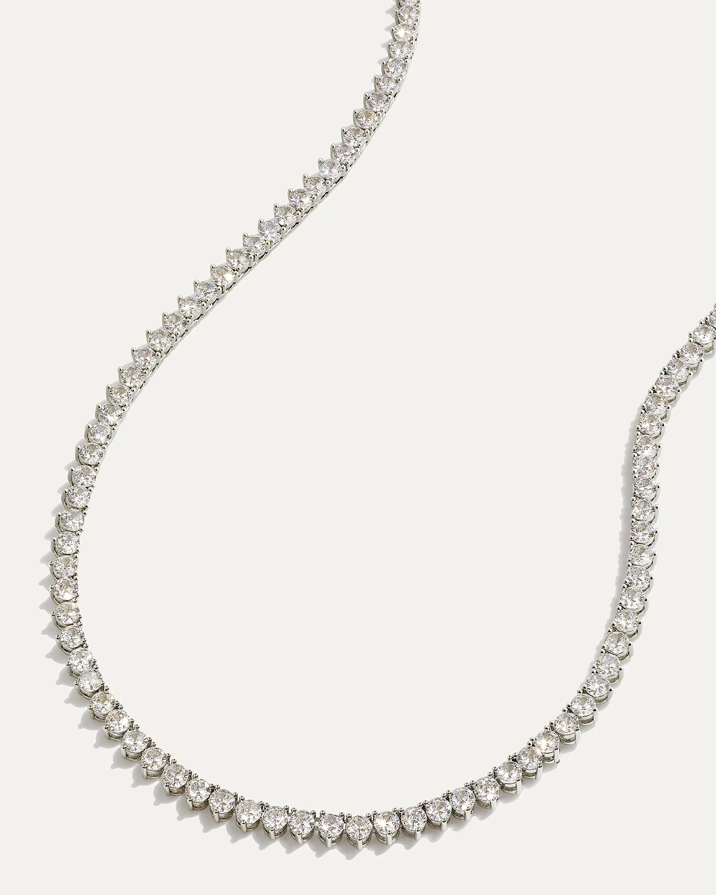 Inheritance Tennis Necklace in Silver with Simulated Diamonds