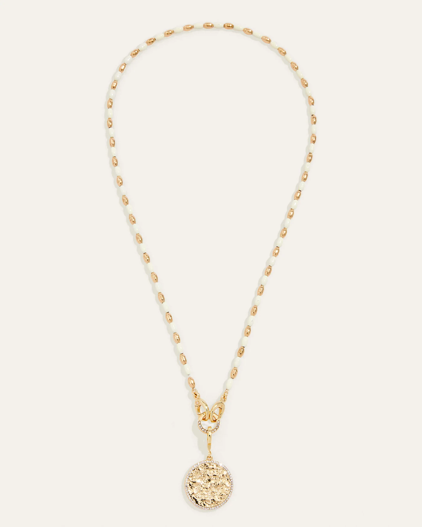 Joie Necklace in Ivory with Hand-Painted Enamel Rice Beads