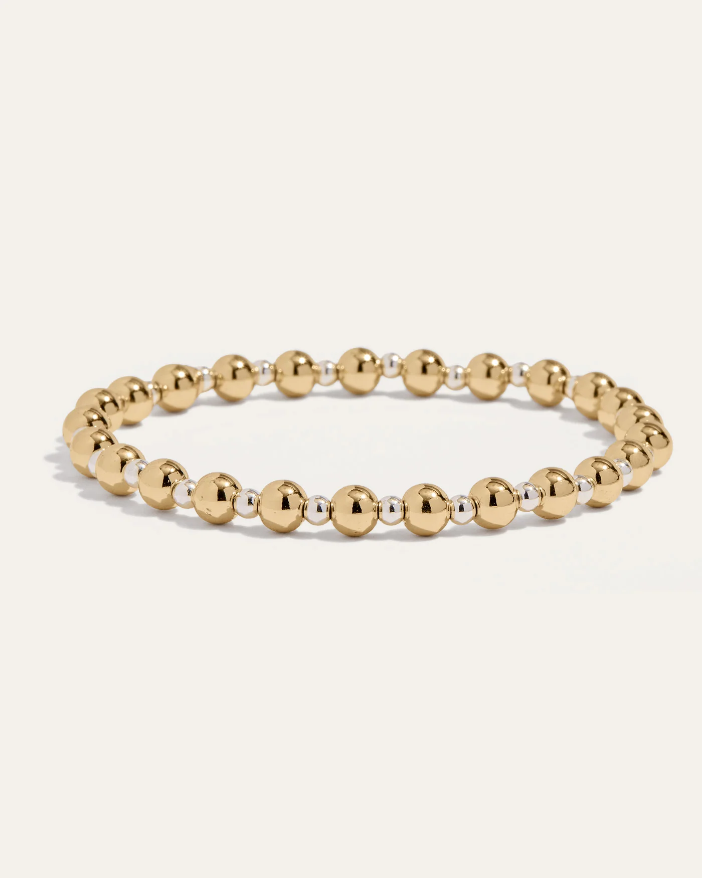 All Day 3 & 5mm Beaded Stretch Bracelet in Gold & Silver
