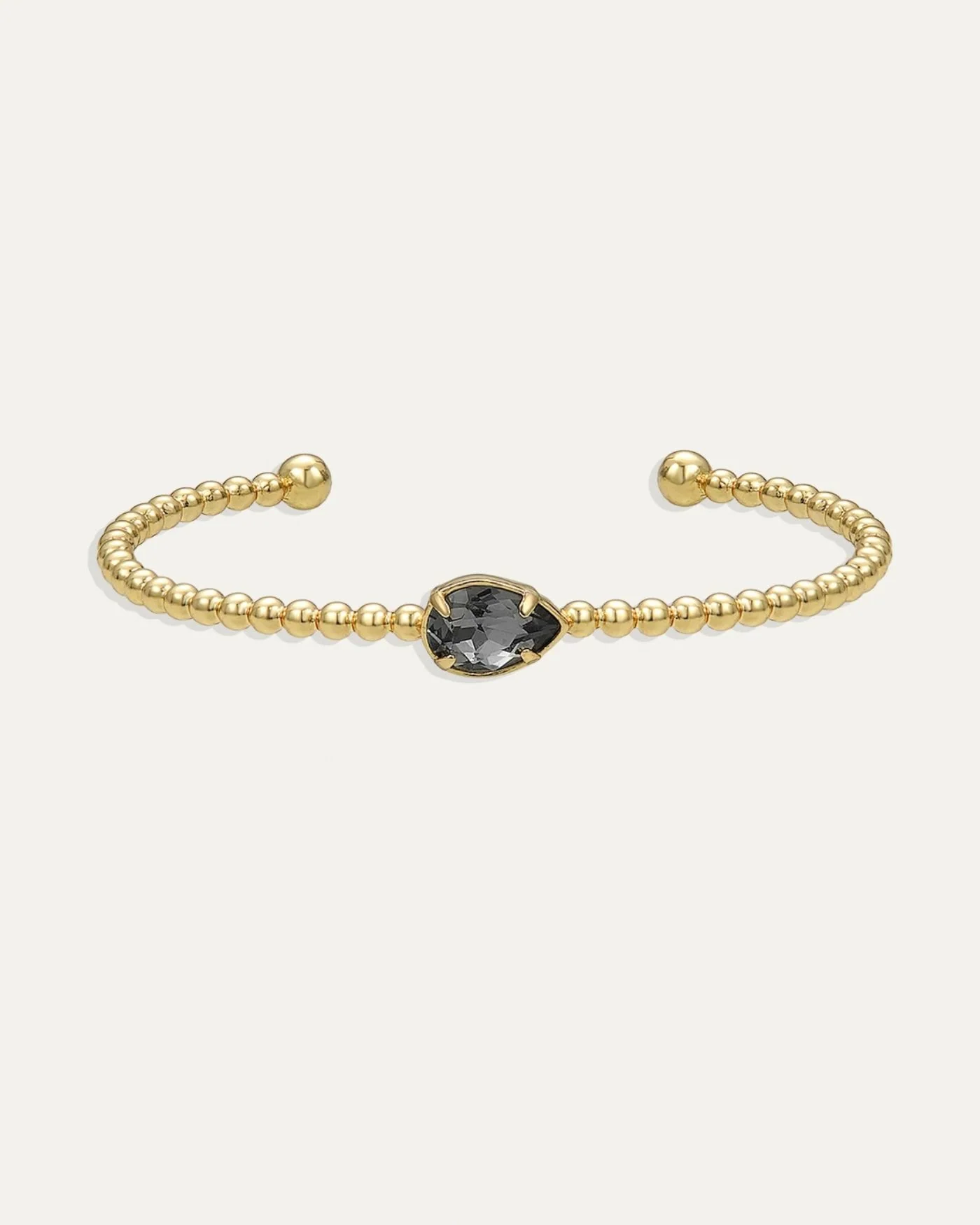 Sienna Pear Cuff in Black Diamond Gold-Dipped Brass Bracelet
