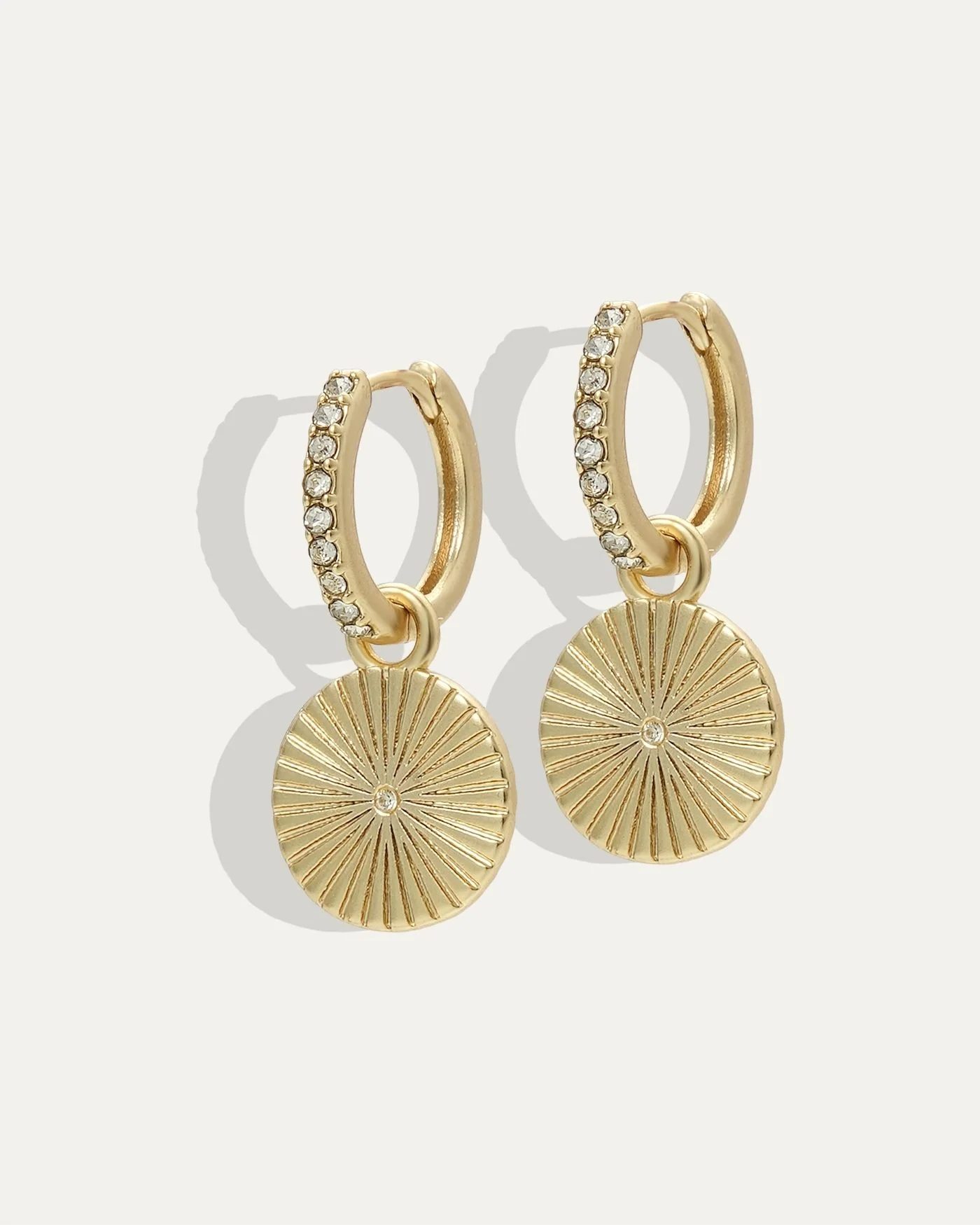 North Star Huggie Hoop Earrings in 12k Gold-Plated Brass
