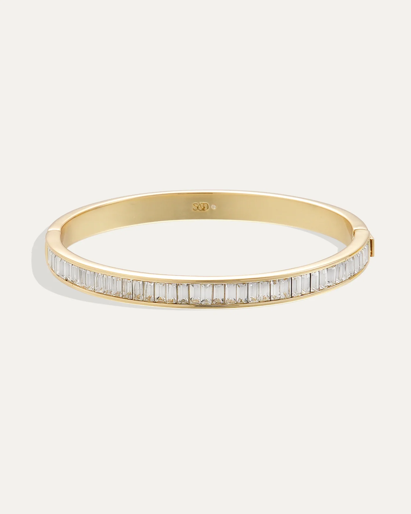 Channel Set Cuff Bracelet in 10-Karat Gold-Dipped Brass