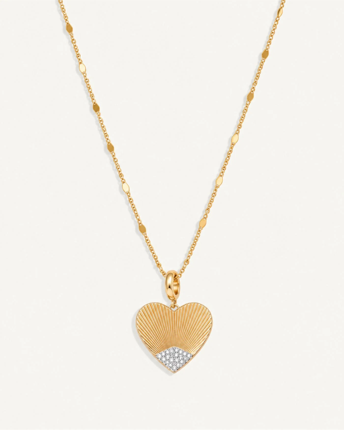 Lovestruck Heart Charm and Adjustable Diamond Chain Bundle