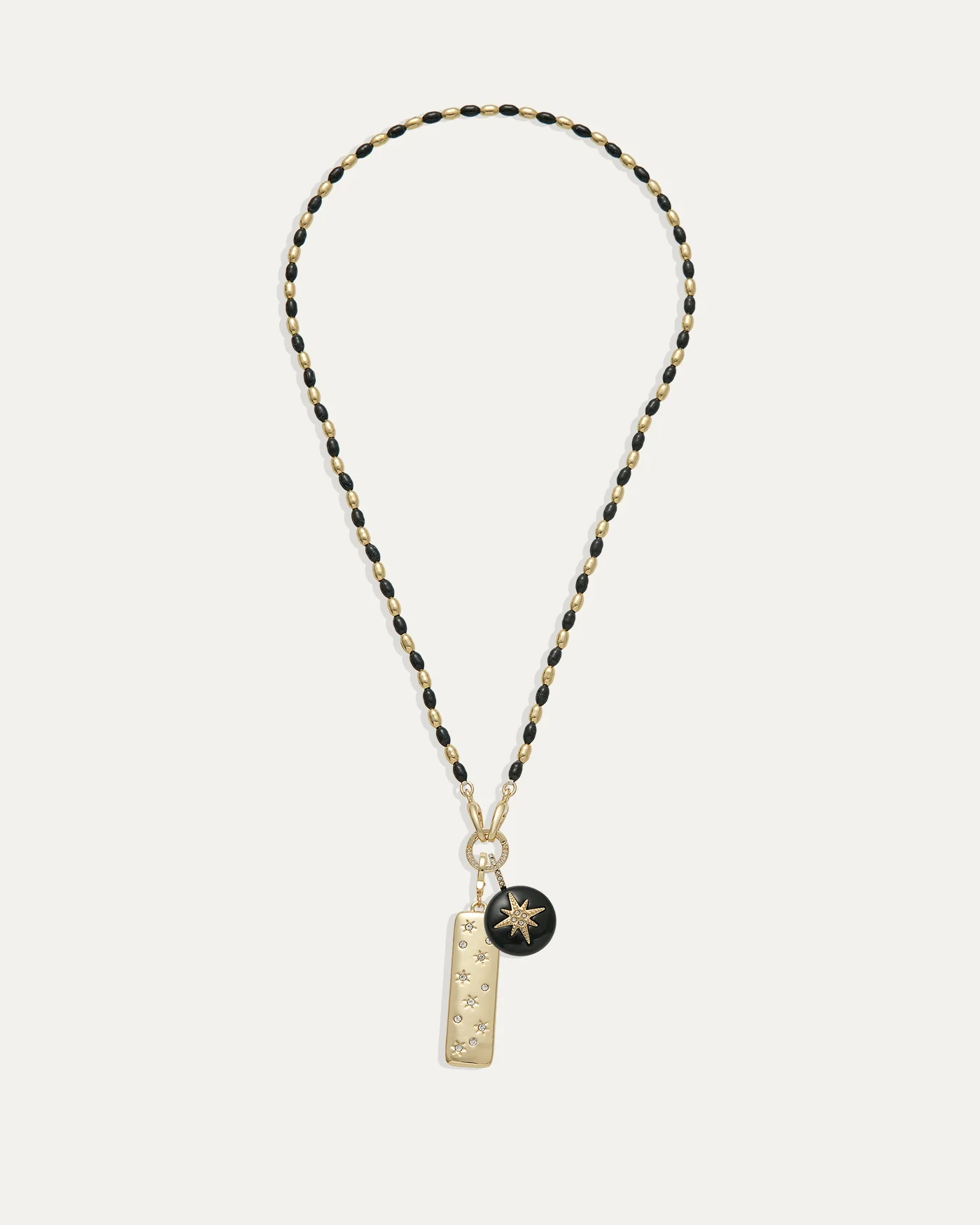 Joie Black Necklace and Celestial Charm Bundle with Two Charms