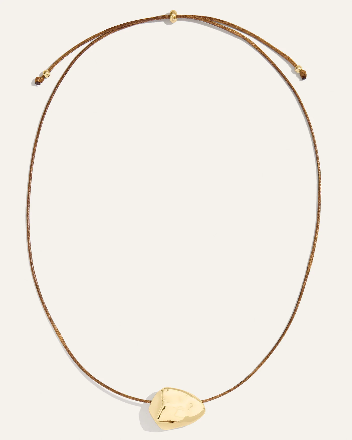 Ulani Leather Cord Necklace with Adjustable Sculptural Nugget