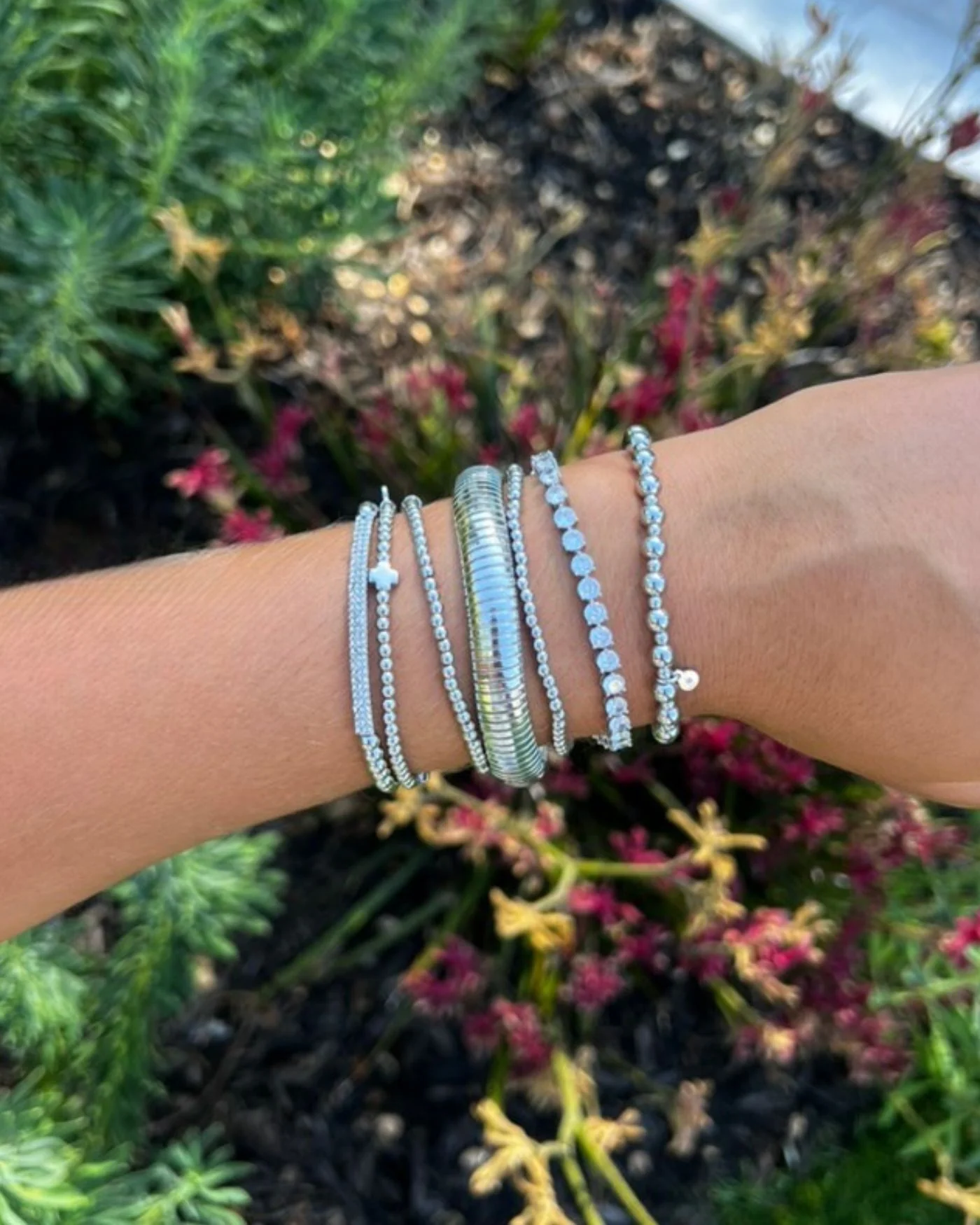 Inheritance Tennis-Armband mit simulierten Diamanten in Silber