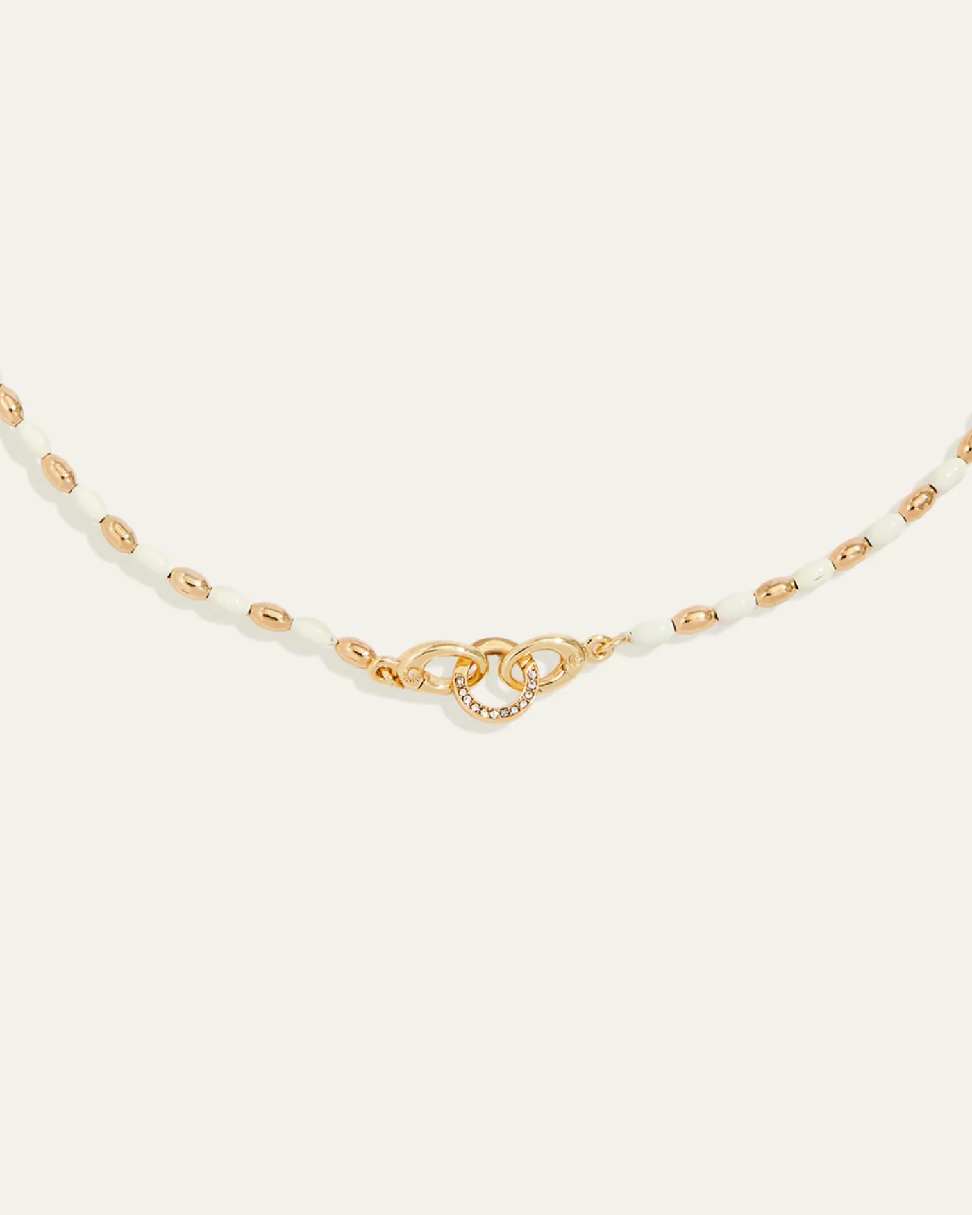 Joie Necklace in Ivory with Hand-Painted Enamel Rice Beads