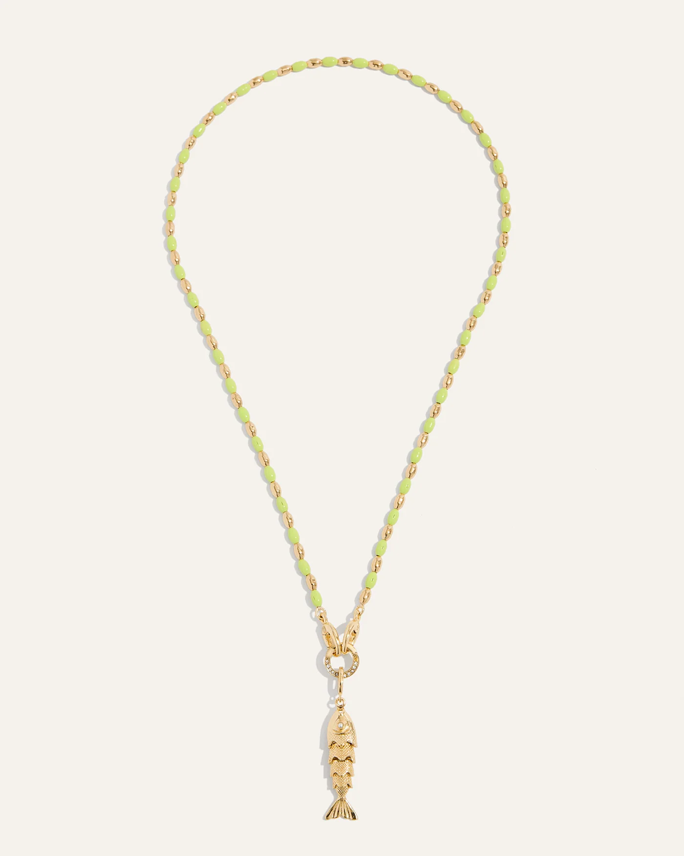 Joie Necklace in Lime with 18 Inch Gold Bead Chain