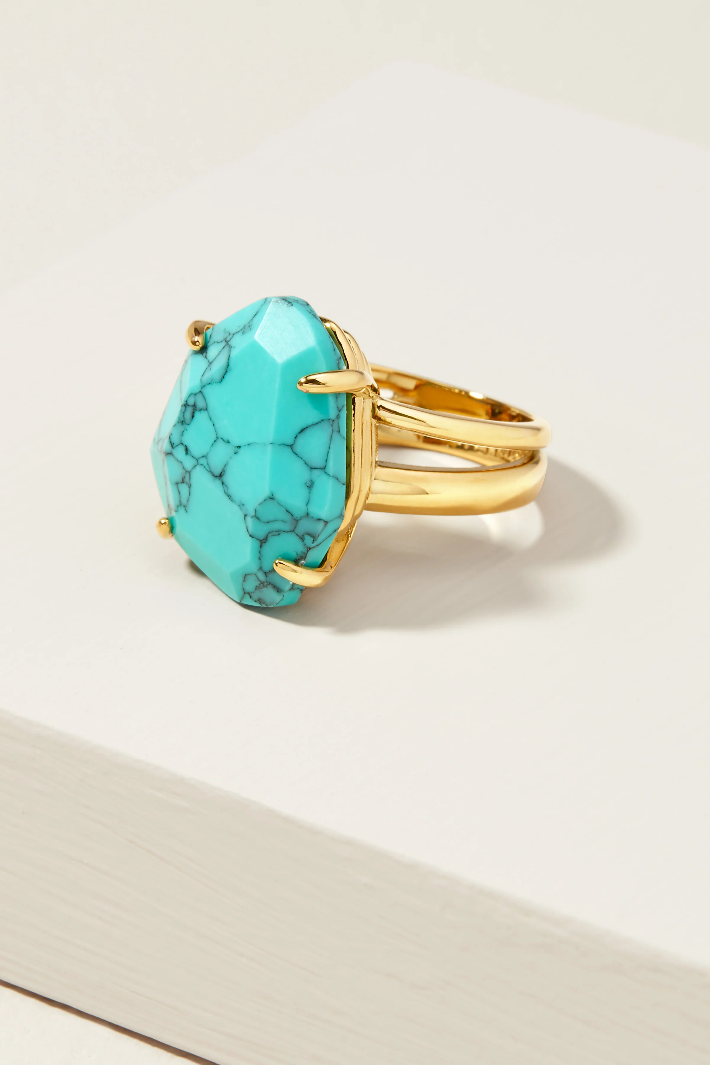 Modern Bohemian Turquoise Stone Cocktail Ring for Everyday Wear