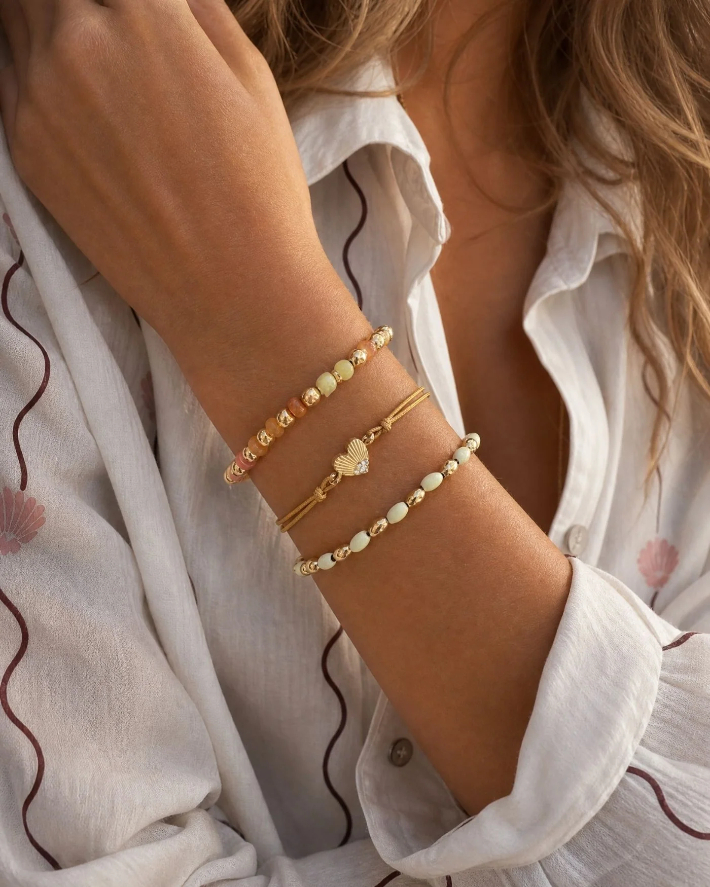 Lovestruck Bracelet with Heart Charm on Marigold Pull Cord