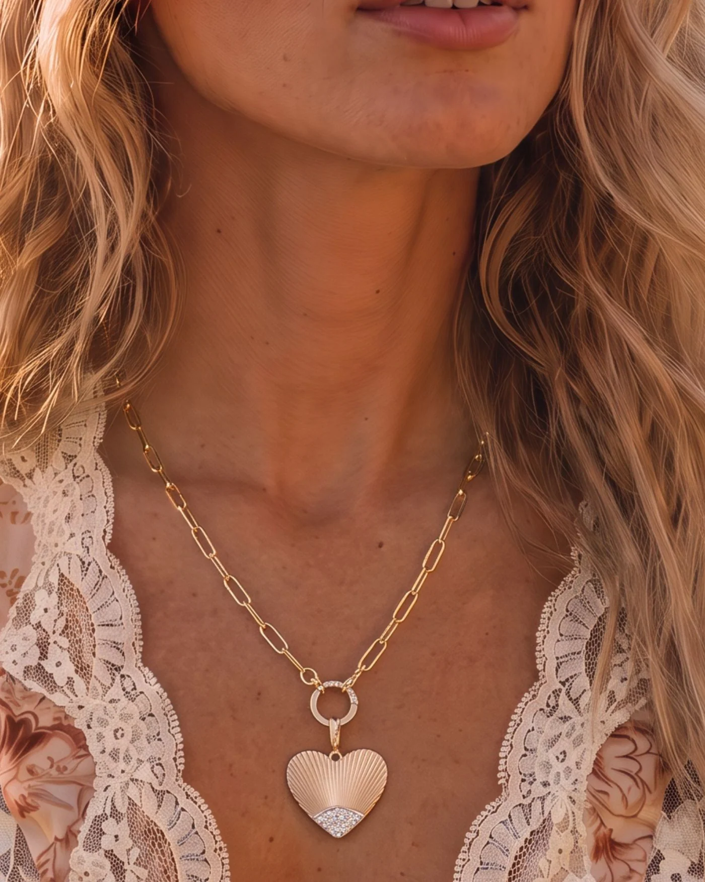 Lovestruck Heart Charm with Pavé CZ Stones